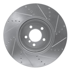 BMW 340I Brake Rotor (1) - Front Left - R1 Concepts - Drilled & Slotted - Silver - `13-`20